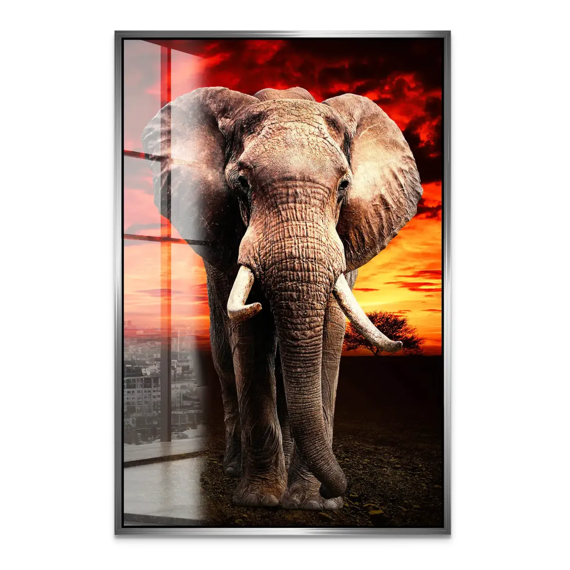 Majestät der Savanne im Abendrot Acrylglas Bild INGALERIE