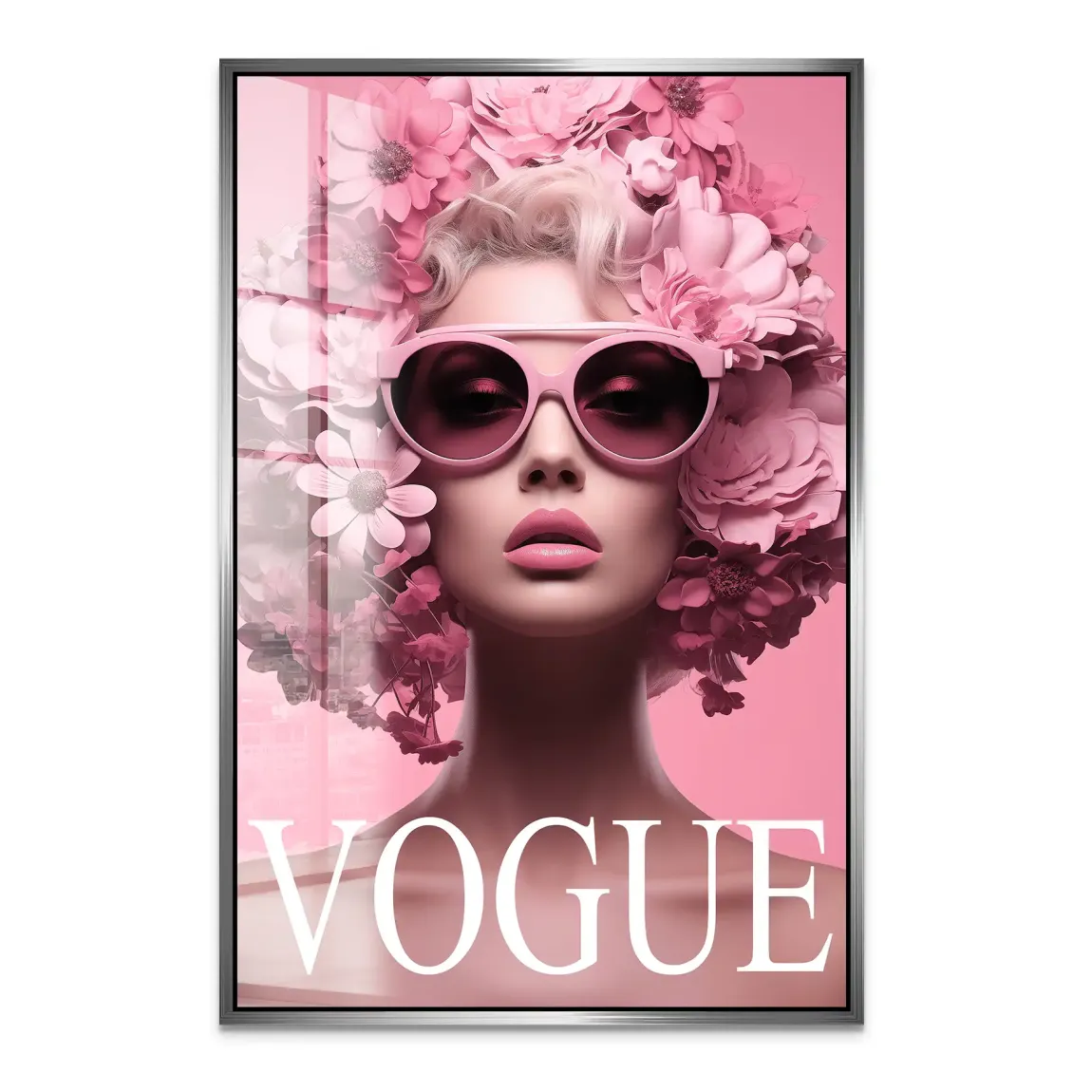 Floral Pink Vogue Acrylglas Bild