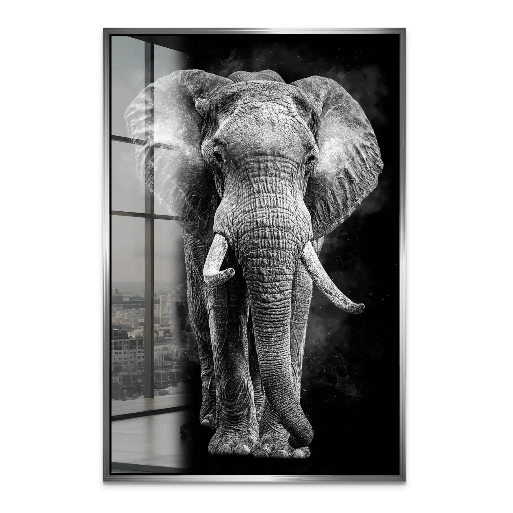 Elefant Abstrakt Dark Style Acrylglas Bild INGALERIE