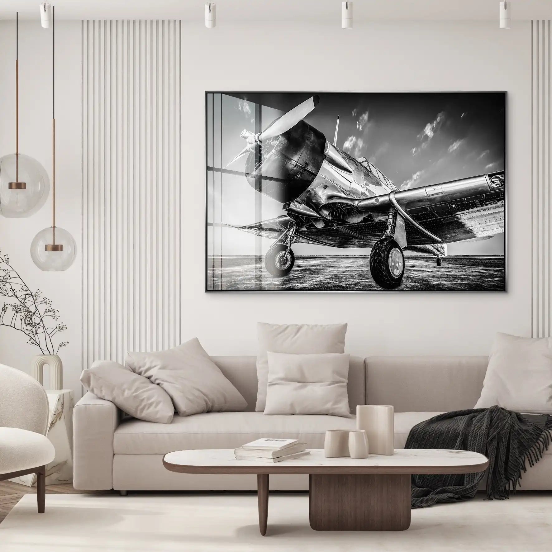 Vintage Proppeller Flugzeug Acrylglas Bild INGALERIE