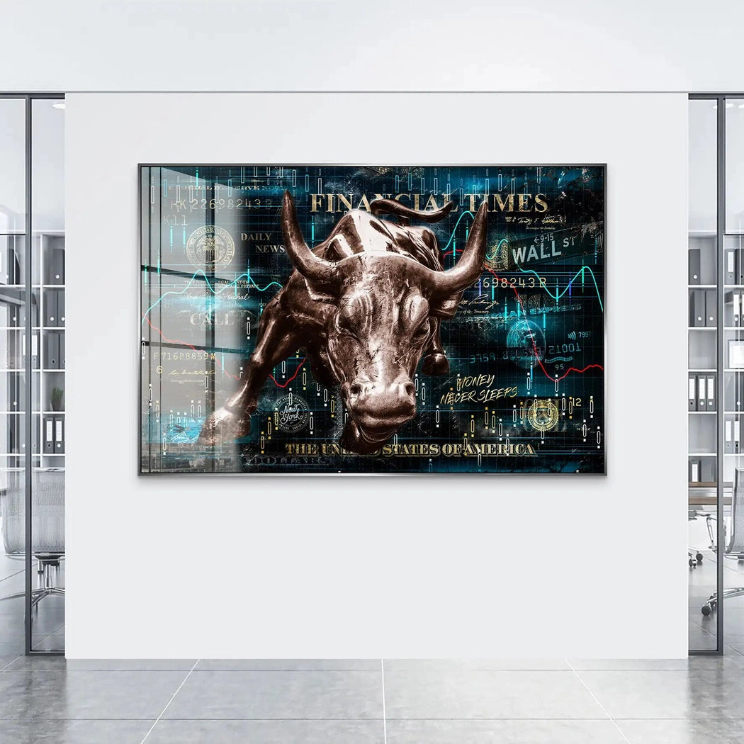 Wallstreet Bulle Pop Art Acrylglas Bild INGALERIE