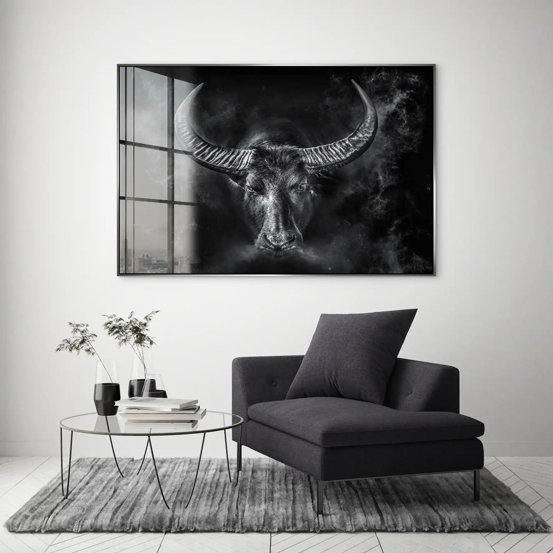 Stier Dark Style Acrylglas Bild INGALERIE