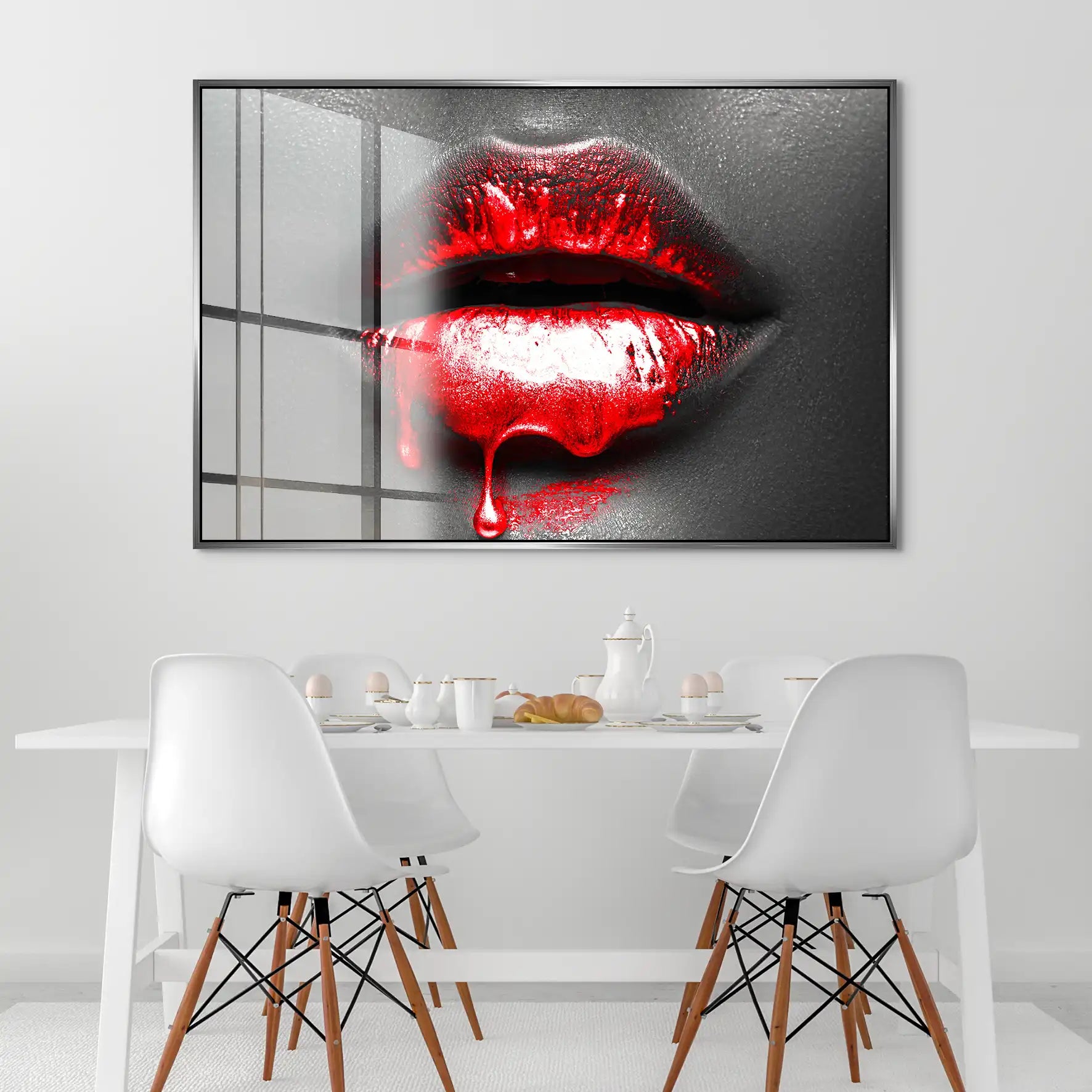 Rote Lippen Acrylglas Bild INGALERIE