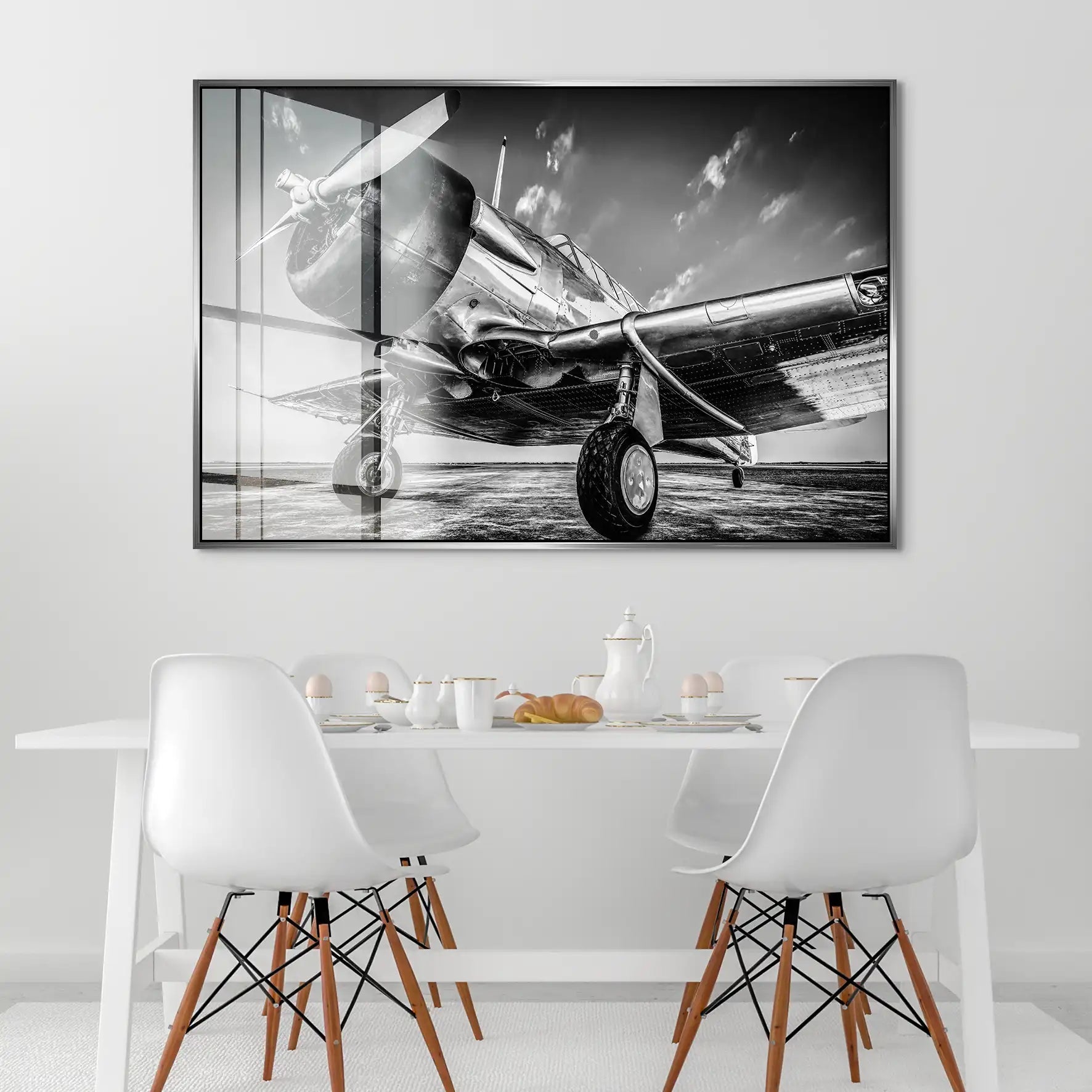 Vintage Proppeller Flugzeug Acrylglas Bild INGALERIE