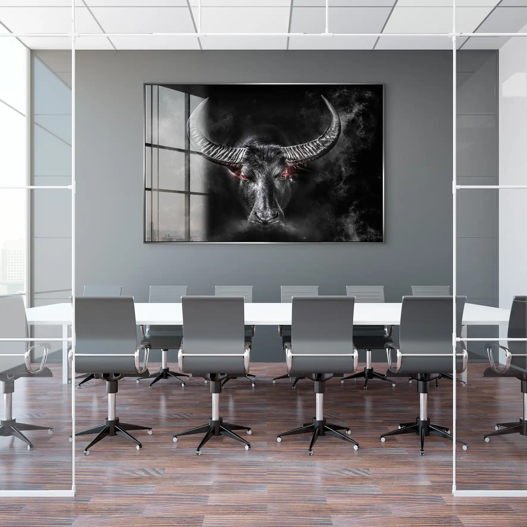 Stier Black Style Acrylglas Bild INGALERIE