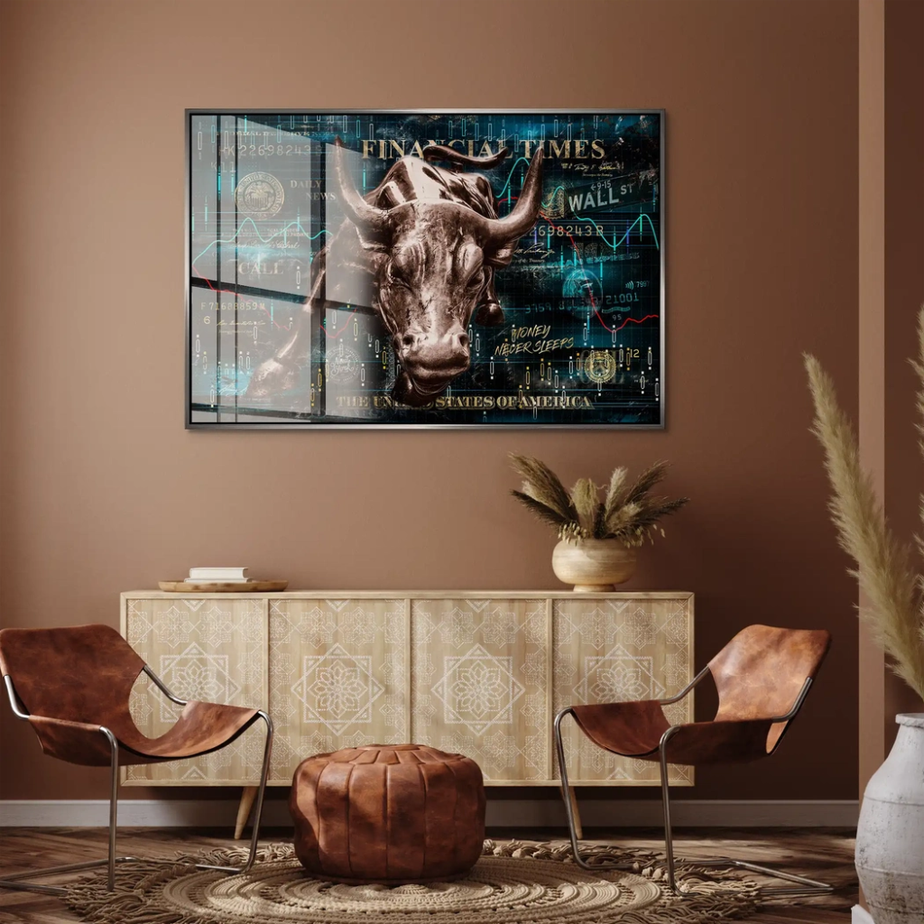 Wallstreet Bulle Pop Art Acrylglas Bild INGALERIE