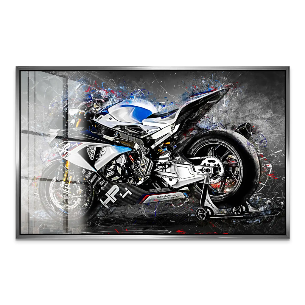 BMW HP4 Race Abstrakt Kunst Acrylglas Bild INGALERIE
