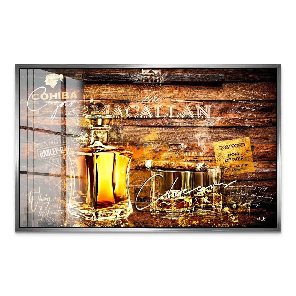 Whisky Holz und Eleganz Acrylglas Bild INGALERIE