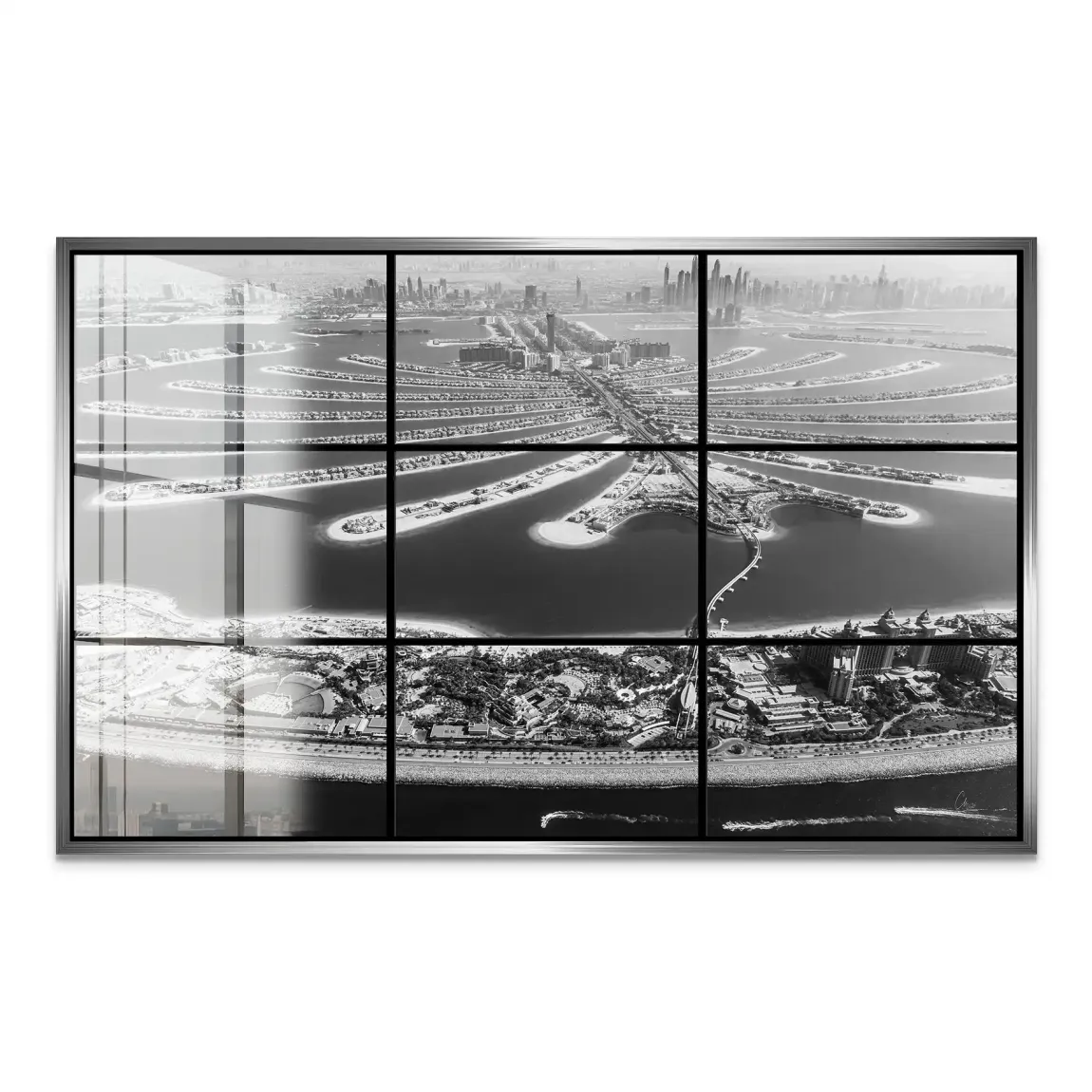 Palm View Dubai Noir Acrylglas Bild