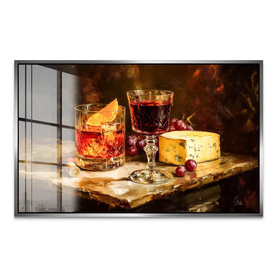 Wein & Käse Acrylglas Bild