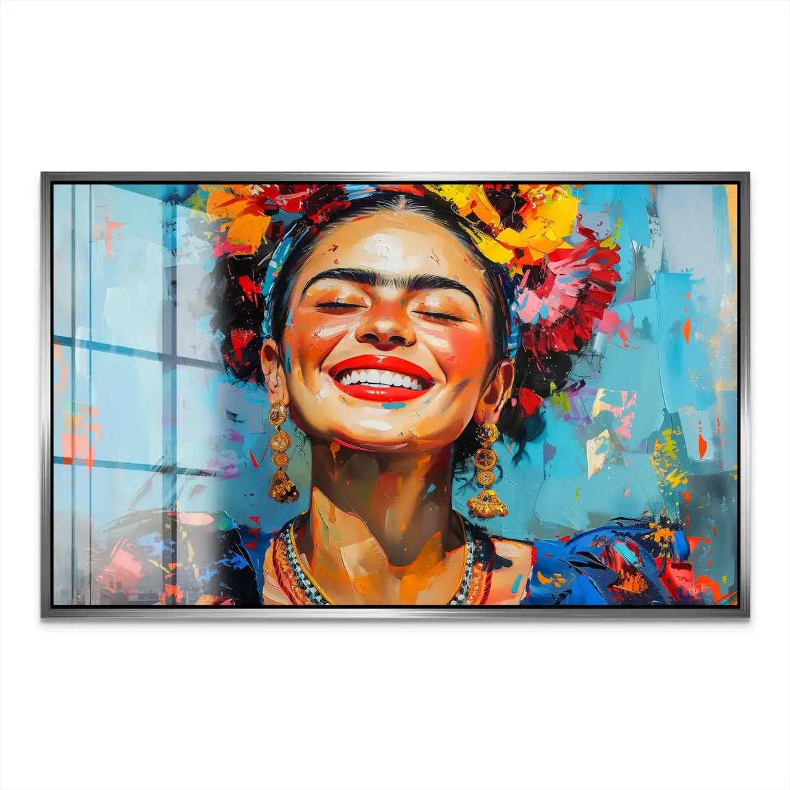 Lachende Frida Kahlo Nr.2 Acrylglas Bild INGALERIE
