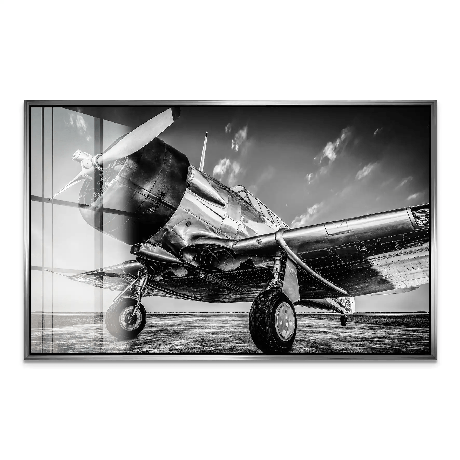 Vintage Proppeller Flugzeug Acrylglas Bild INGALERIE