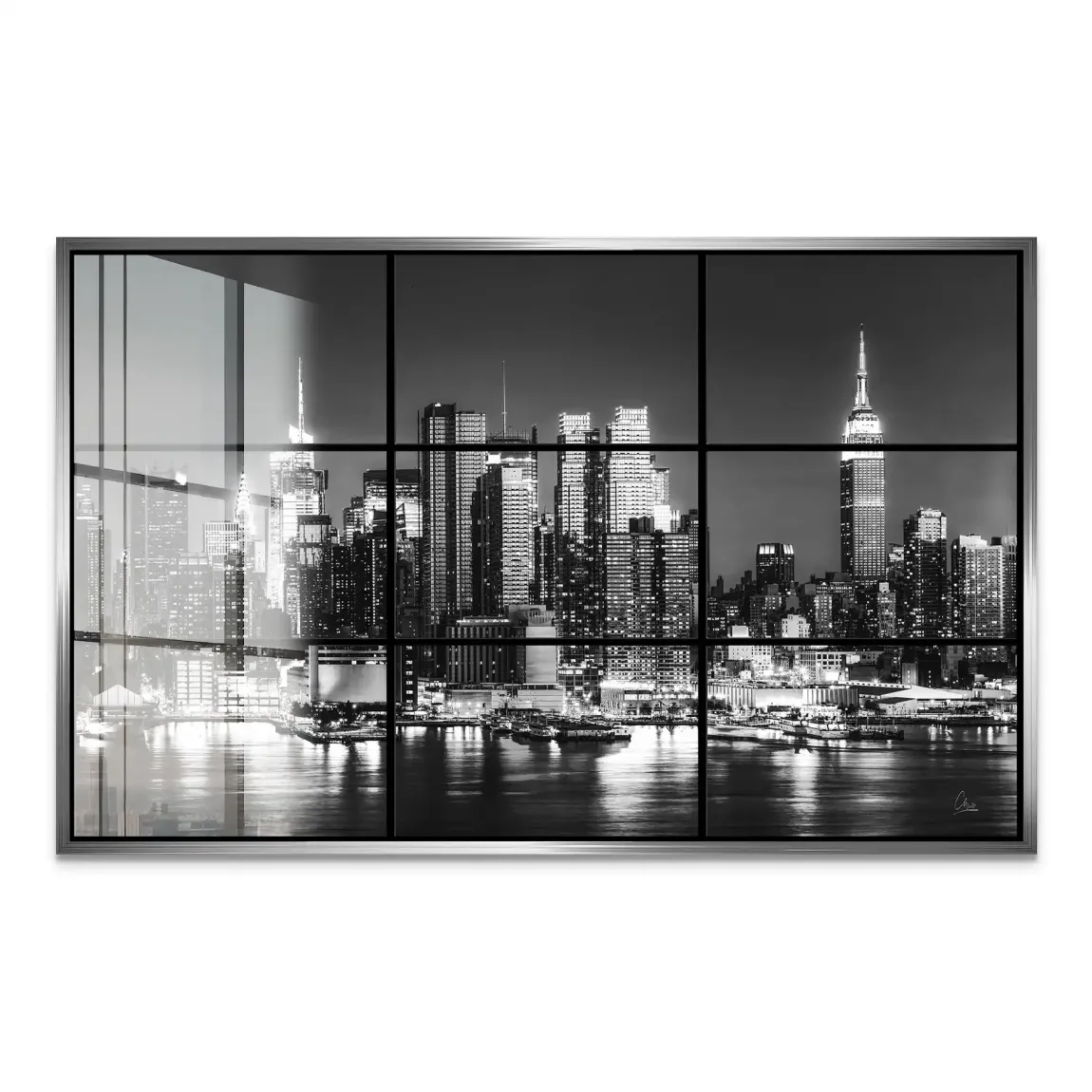 New York Black Skyline Acrylglas Bild