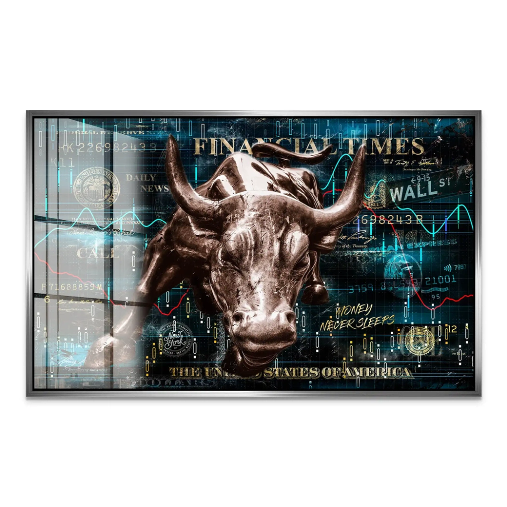 Wallstreet Bulle Pop Art Acrylglas Bild INGALERIE