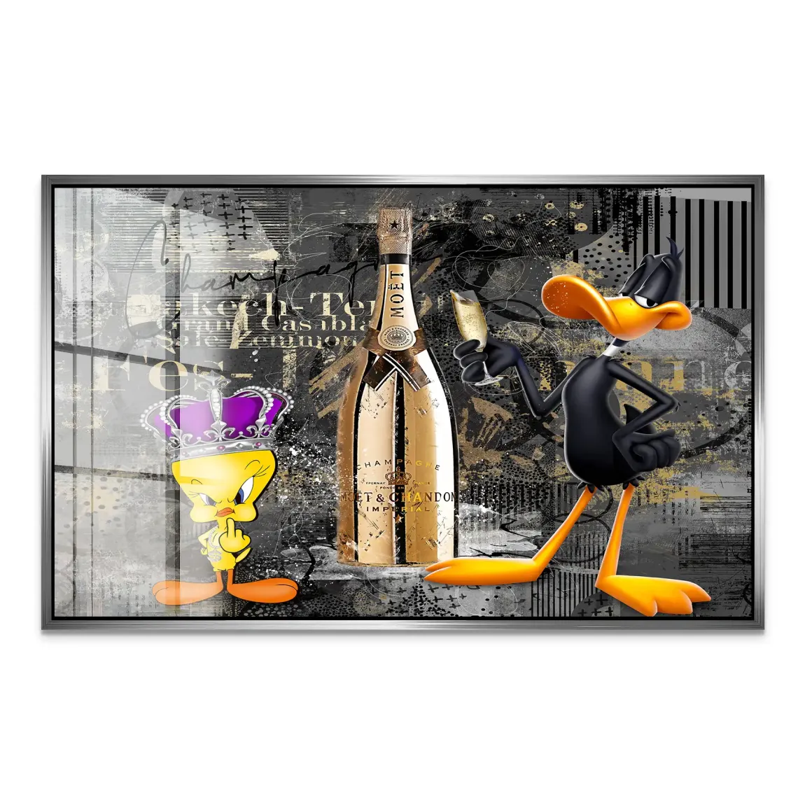 Tweety Duffy Champagner Acrylglasbild
