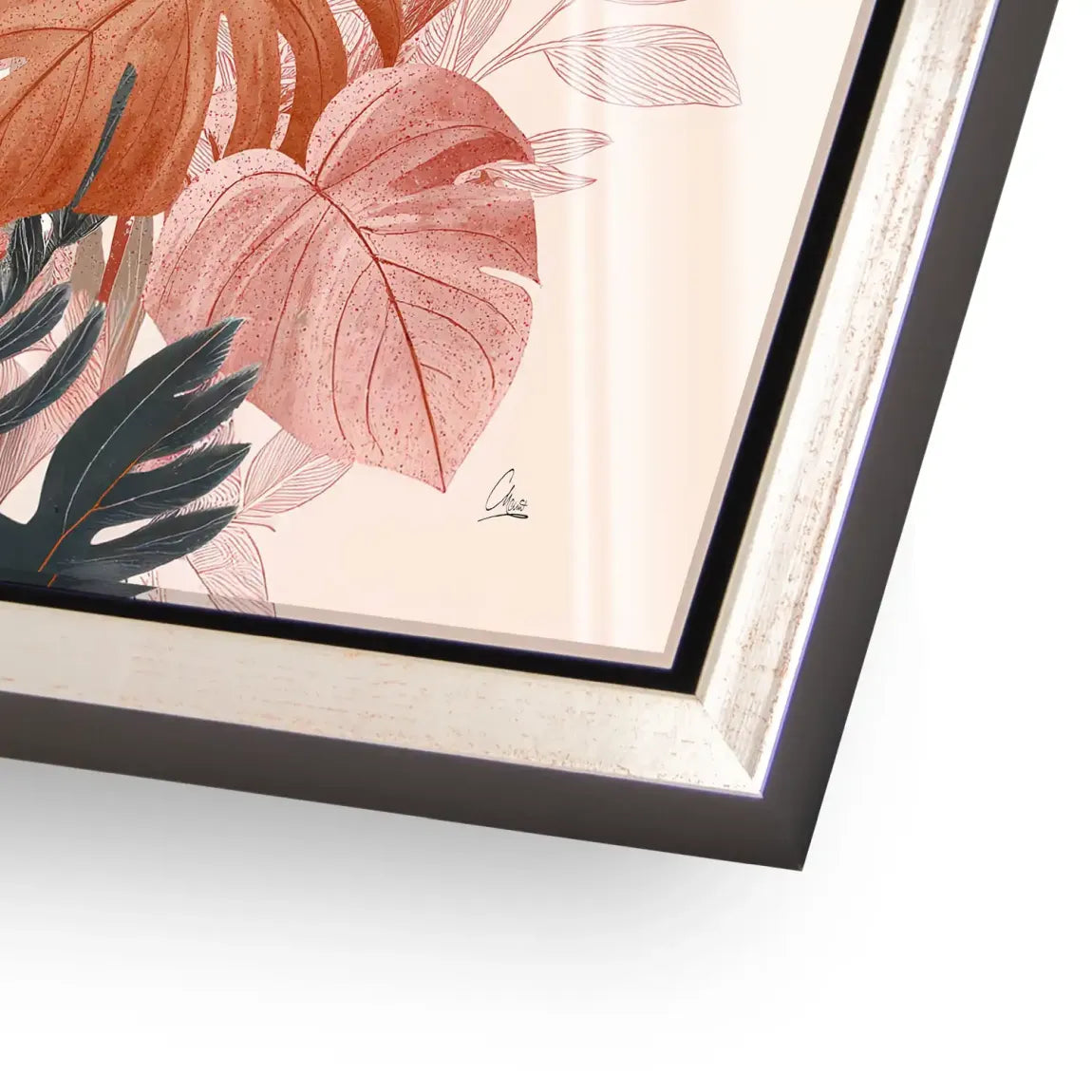 Terracotta Leaves Harmony Acrylglasbild