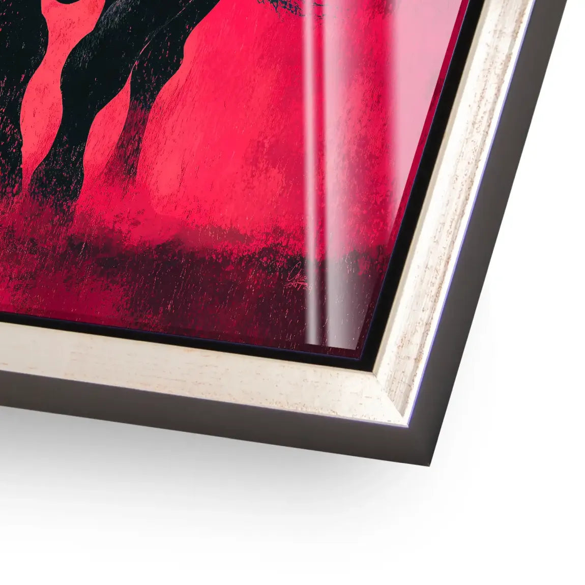 Stier in Rot Acrylglasbild
