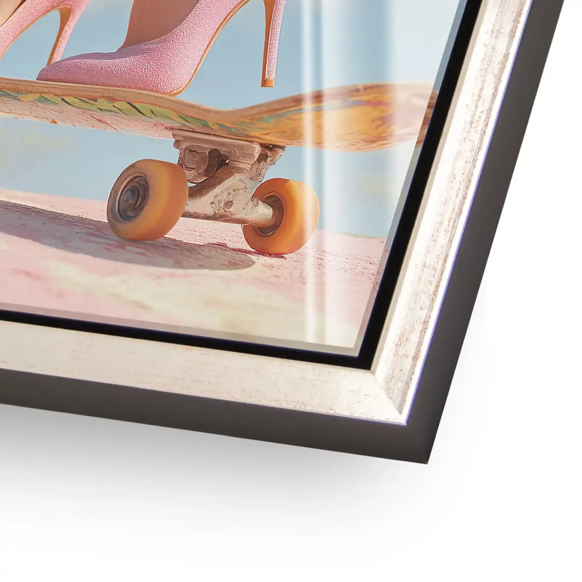 Pink Skate Acrylglasbild