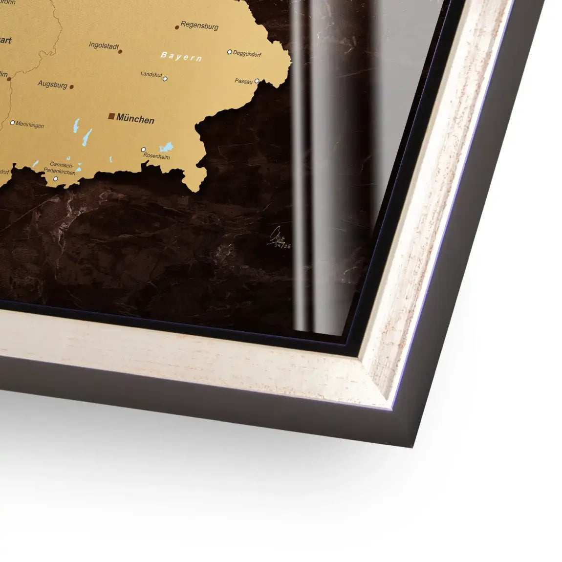 Deutschland Karte Gold Acrylglasbild