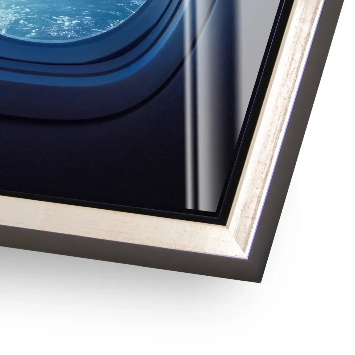 Flugzeugfenster Galaxie Acrylglasbild