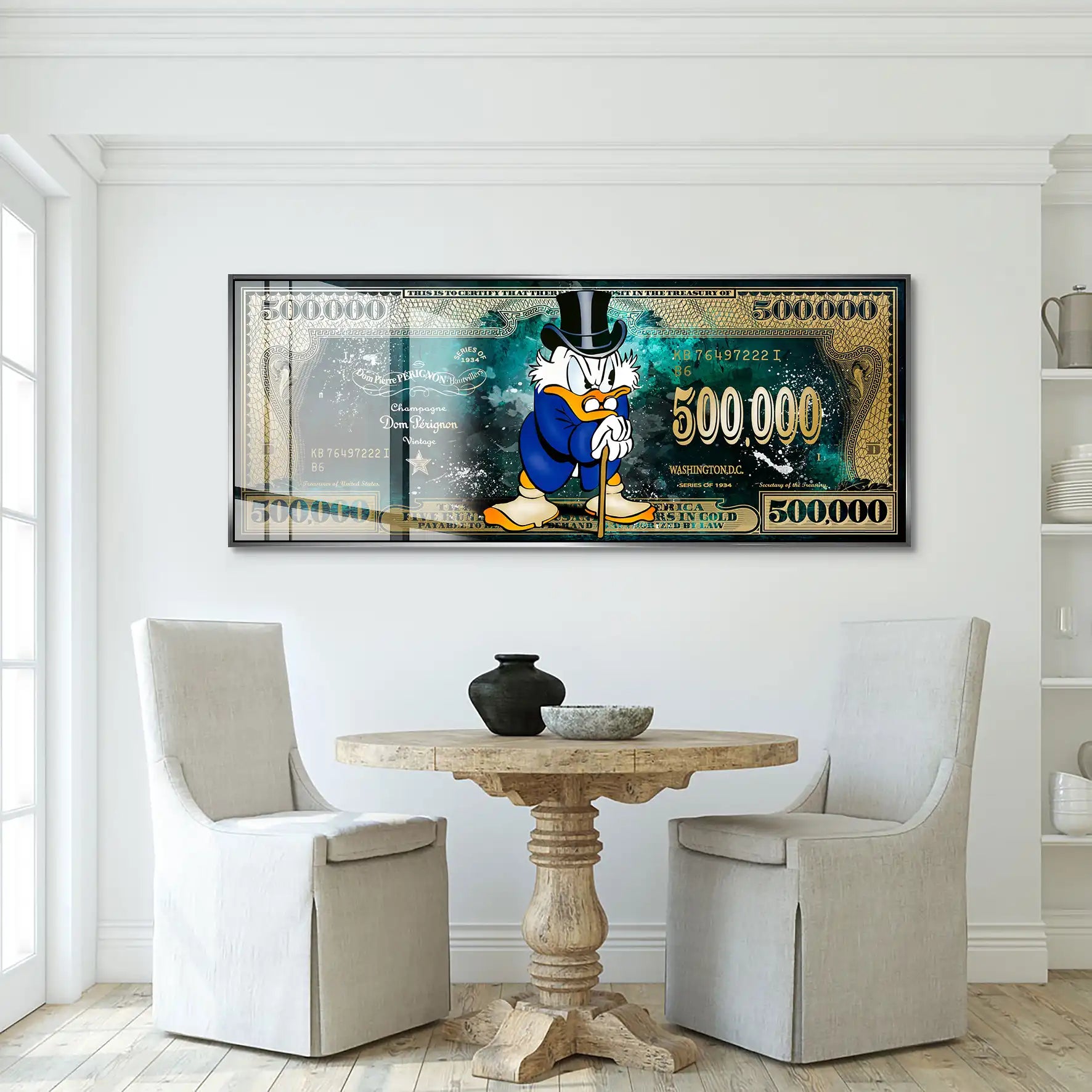 Dagobert Green Scrooge Dollar Acrylglas Bild INGALERIE