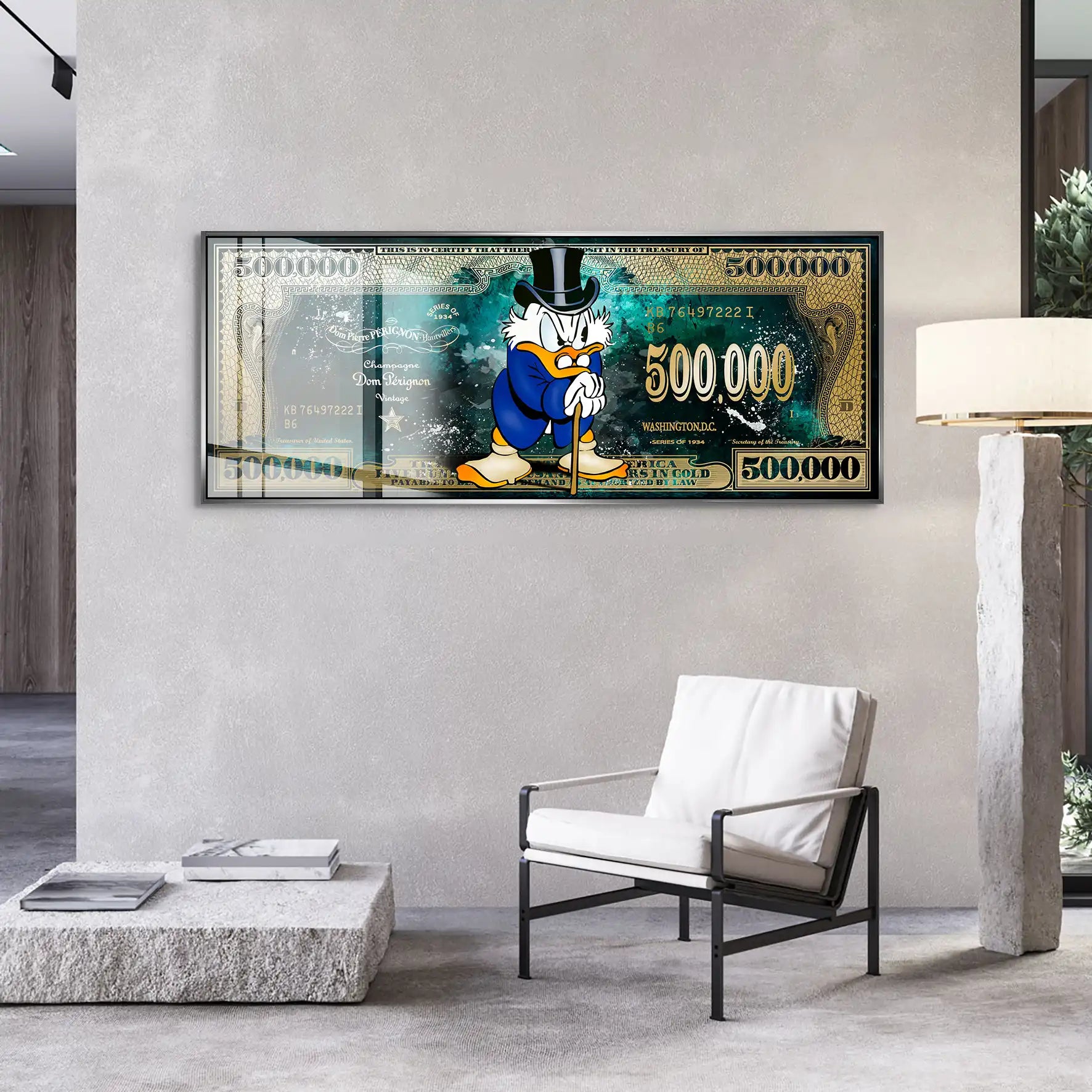 Dagobert Green Scrooge Dollar Acrylglas Bild INGALERIE