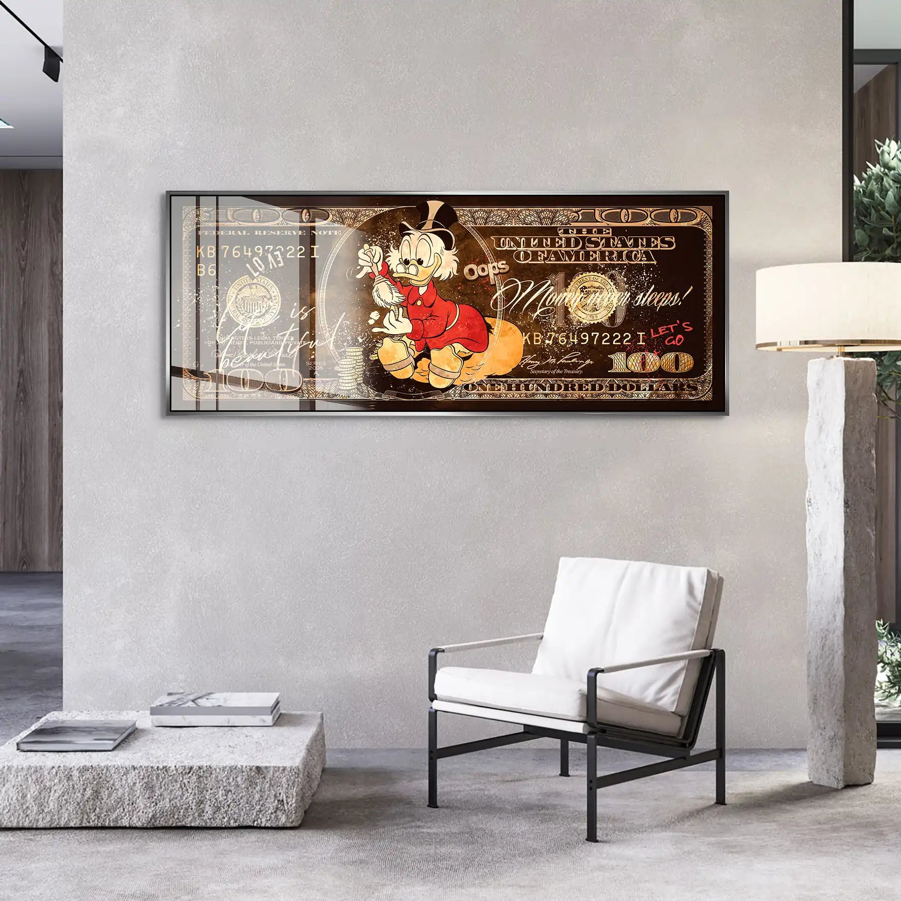 Dagobert Retro Dollar Acrylglas Bild INGALERIE
