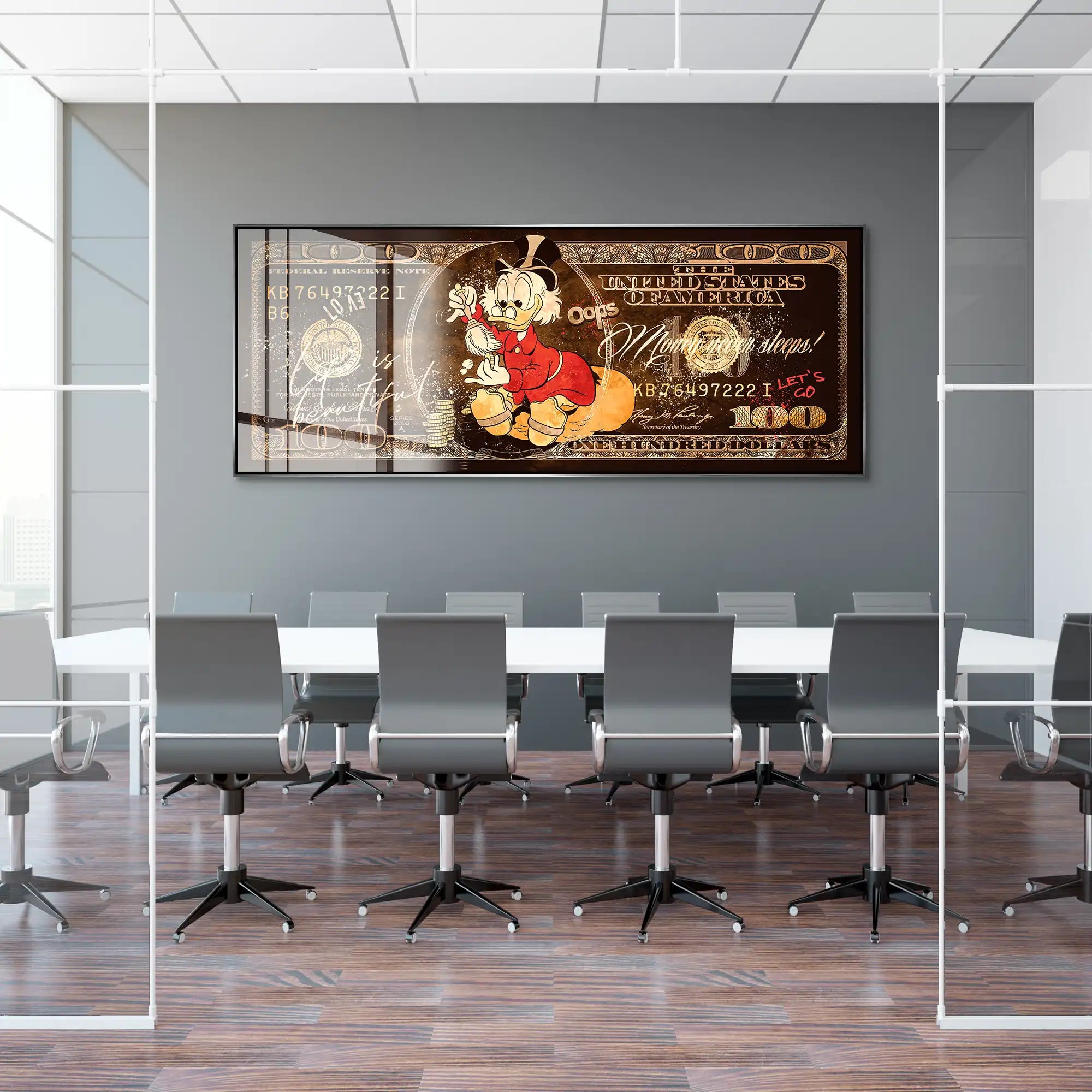 Dagobert Retro Dollar Acrylglas Bild INGALERIE