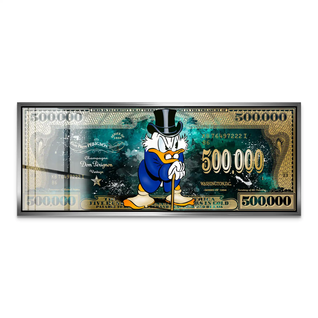 Dagobert Green Scrooge Dollar Acrylglas Bild INGALERIE