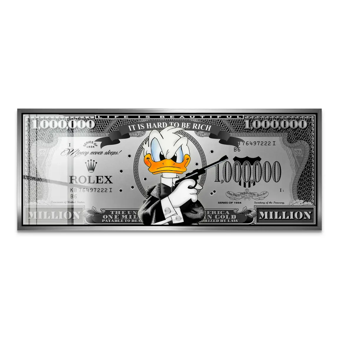 Donald Duck License to Bill Pop Art DollarAcrylglas Bild INGALERIE