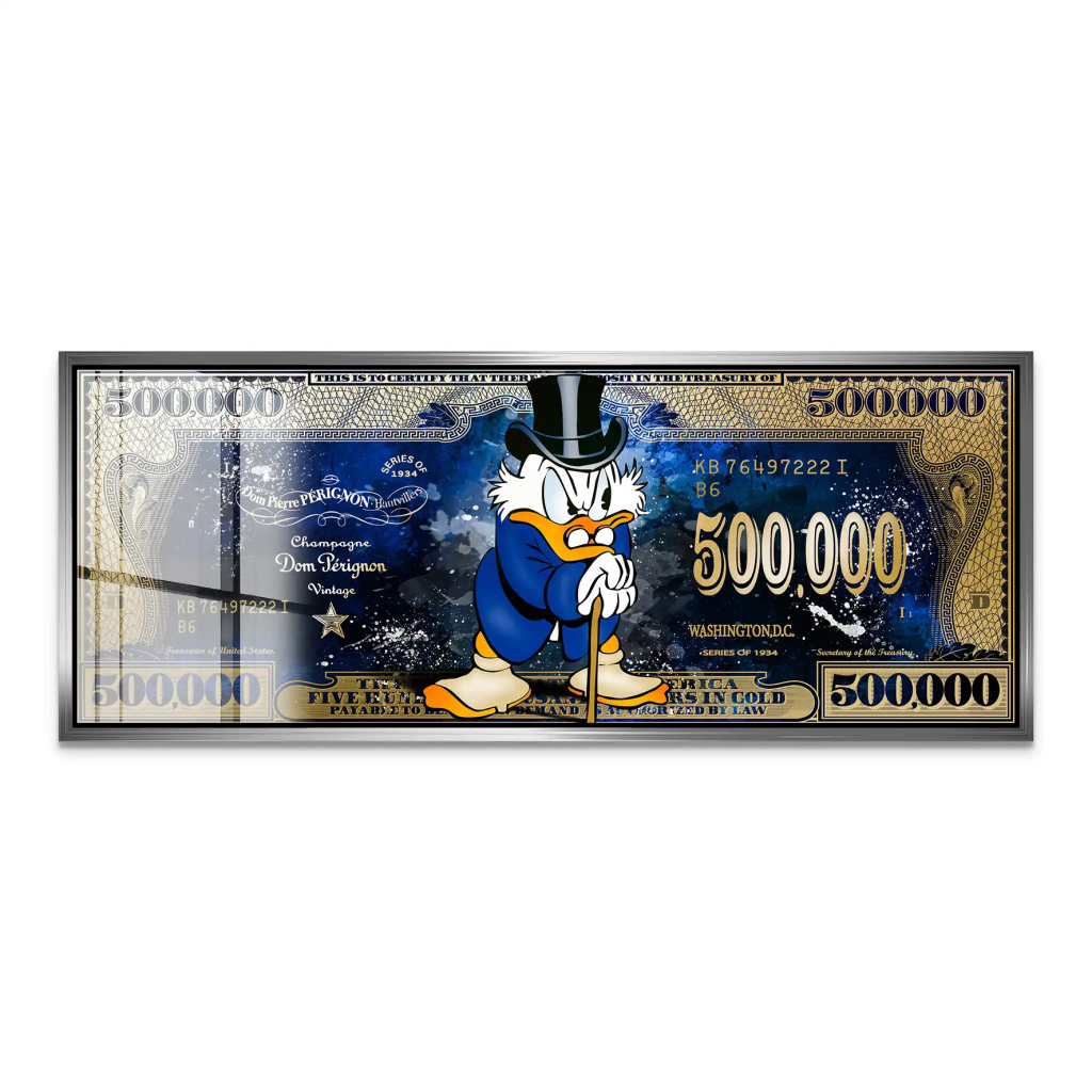 Dagobert Blue Scrooge Dollar Acrylglas Bild INGALERIE