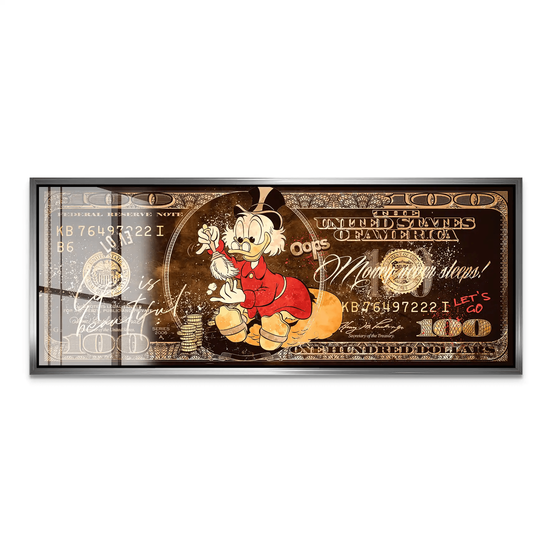 Dagobert Retro Dollar Acrylglas Bild INGALERIE