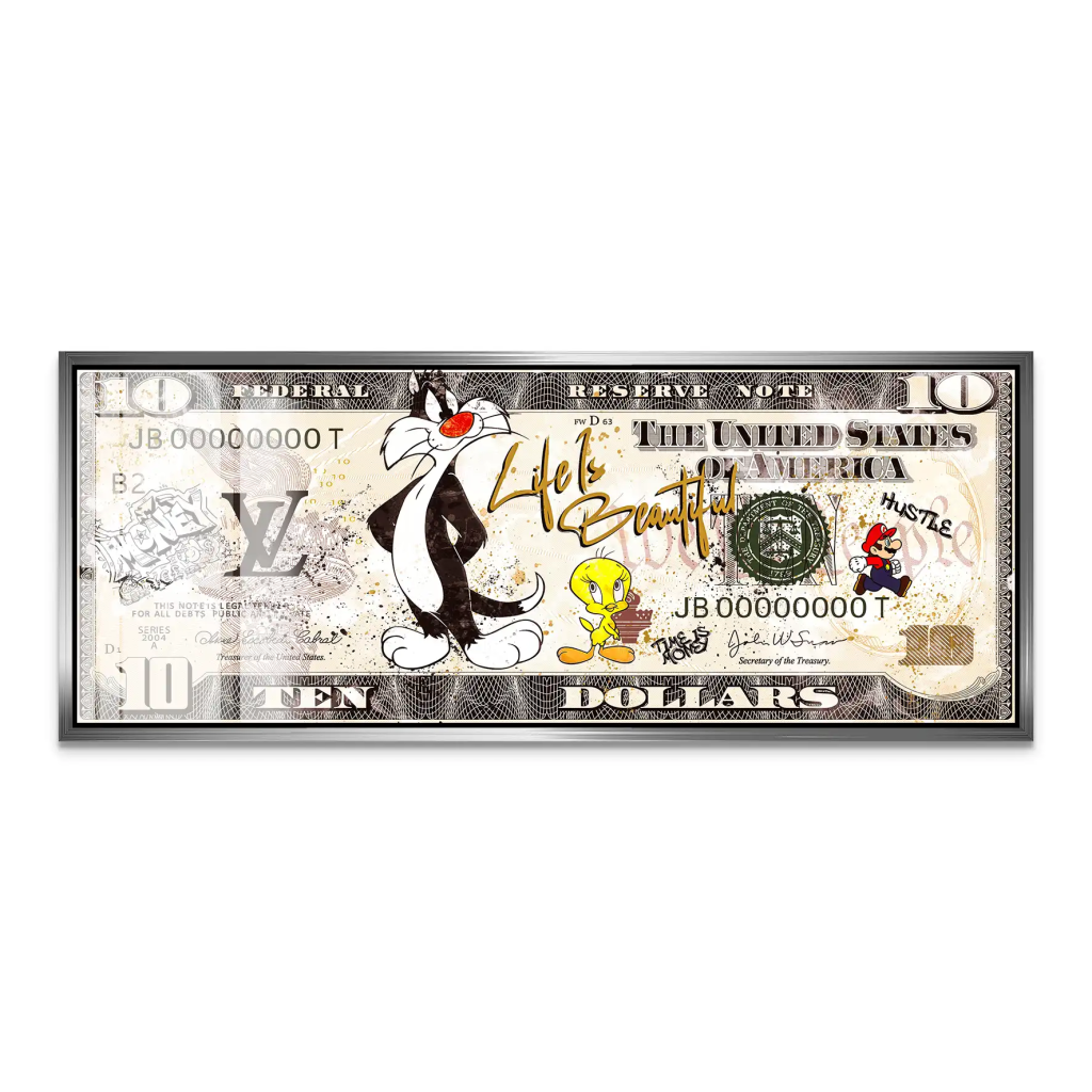 Tweety und Sylverster Dollar Acrylglas Bild INGALERIE