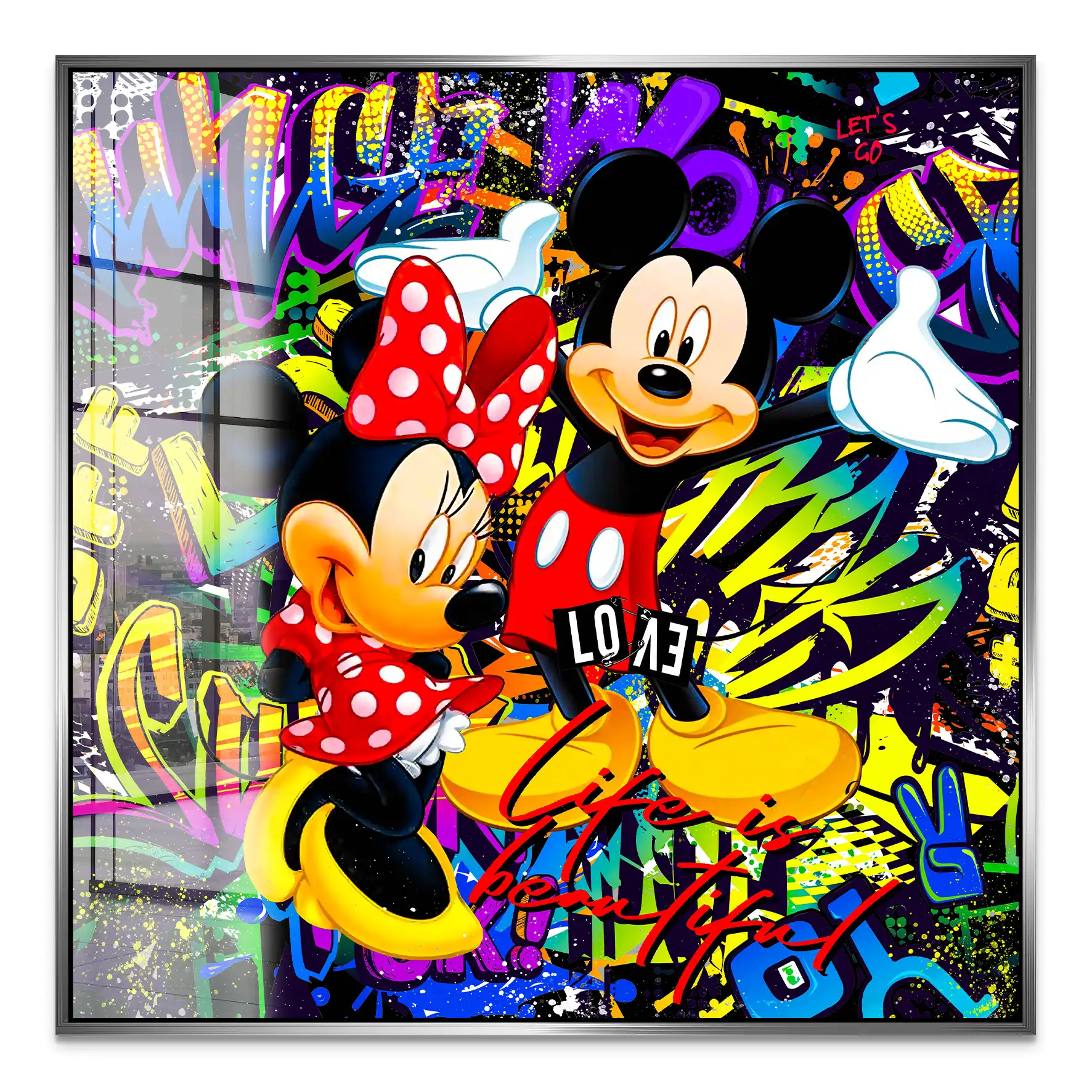 Micky & Minnie Graffiti Nr.2 Acrylglas Bild INGALERIE