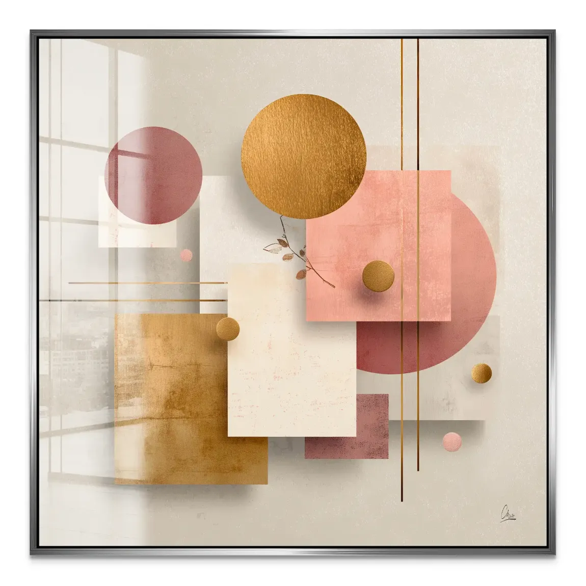 Golden Geometry Acrylglas Bild