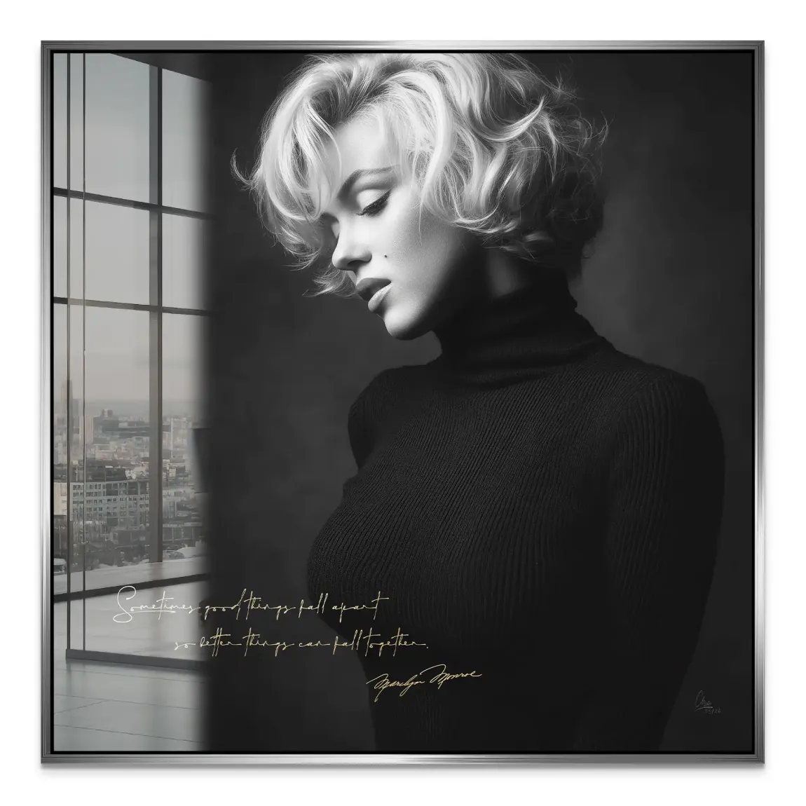 Marilyn Monroe Zitat Acrylglasbild