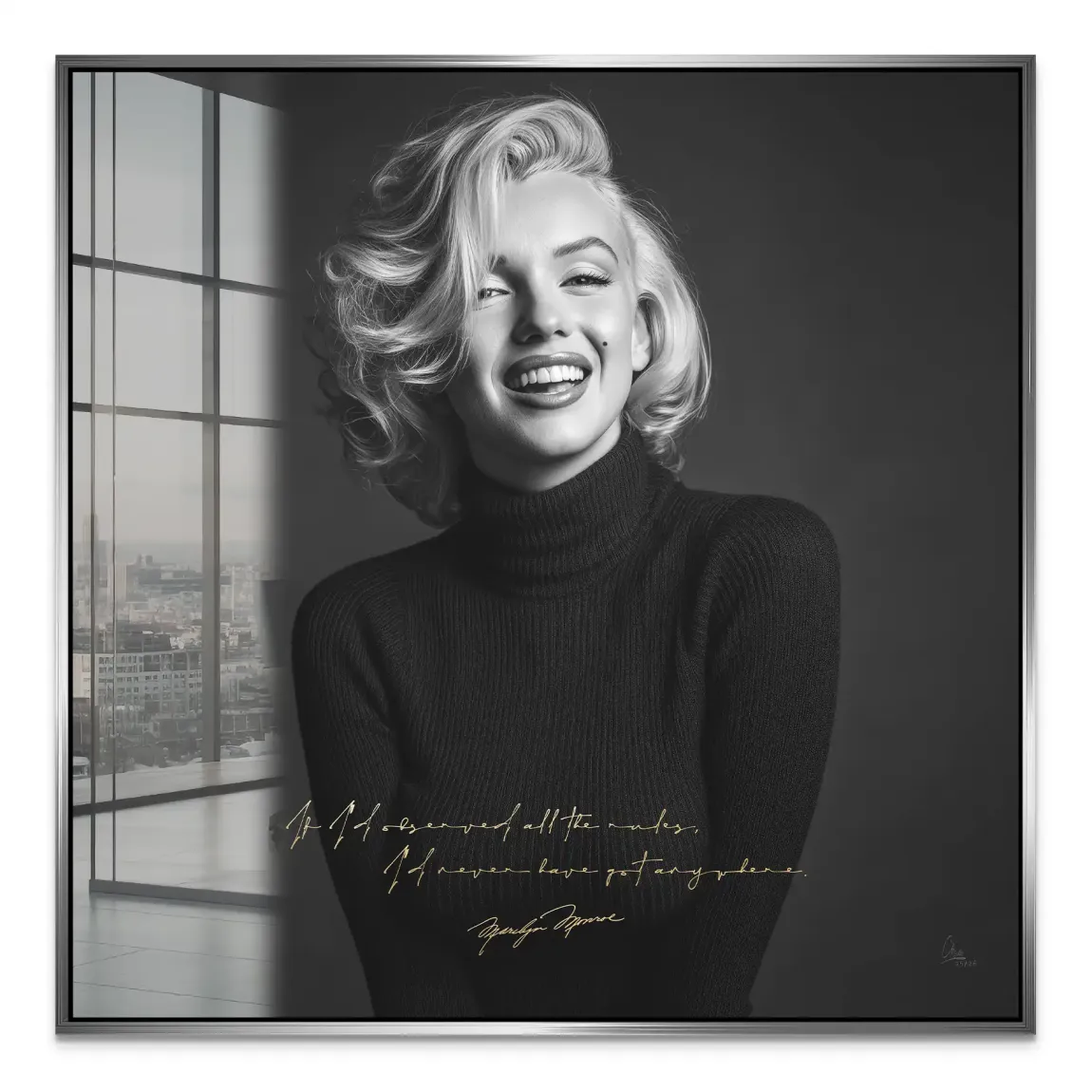 Marilyn Monroe Lächeln Acrylglasbild