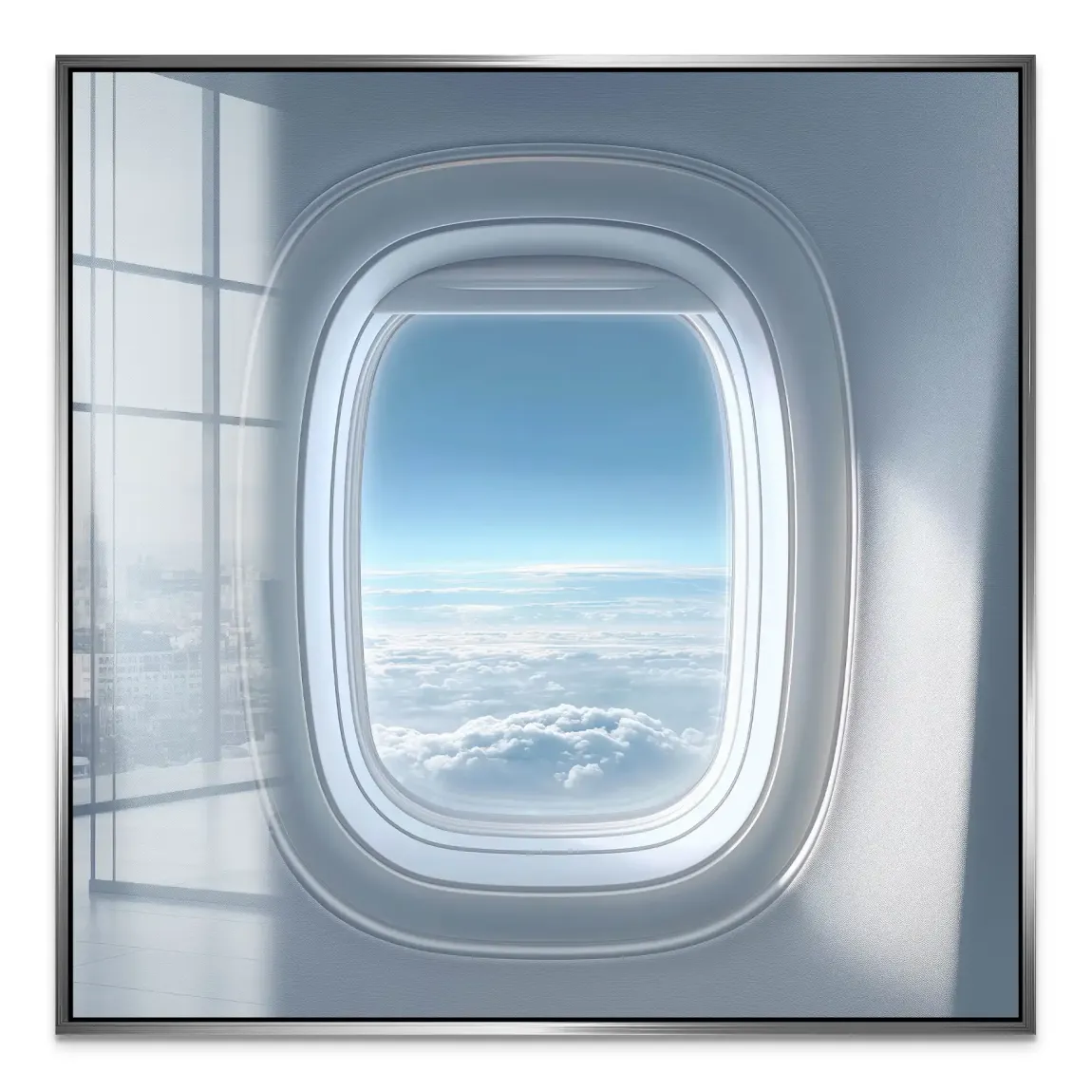 Flugzeugfenster Horizont Acrylglasbild