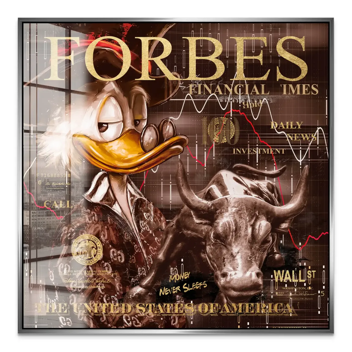 Dagobert Duck Wallstreet Vintage Acrylglas Bild