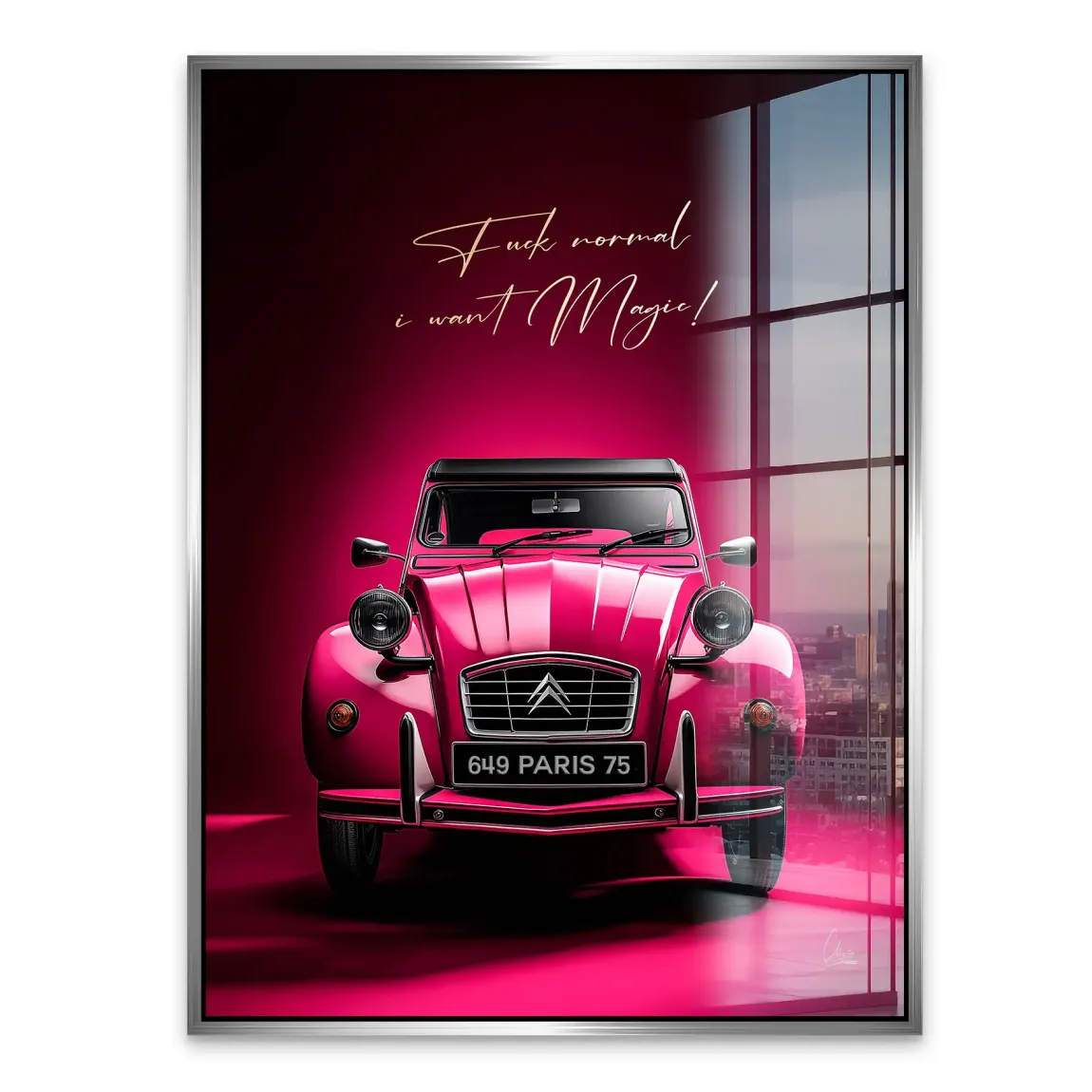 Pink Magic 2CV Acrylglasbild