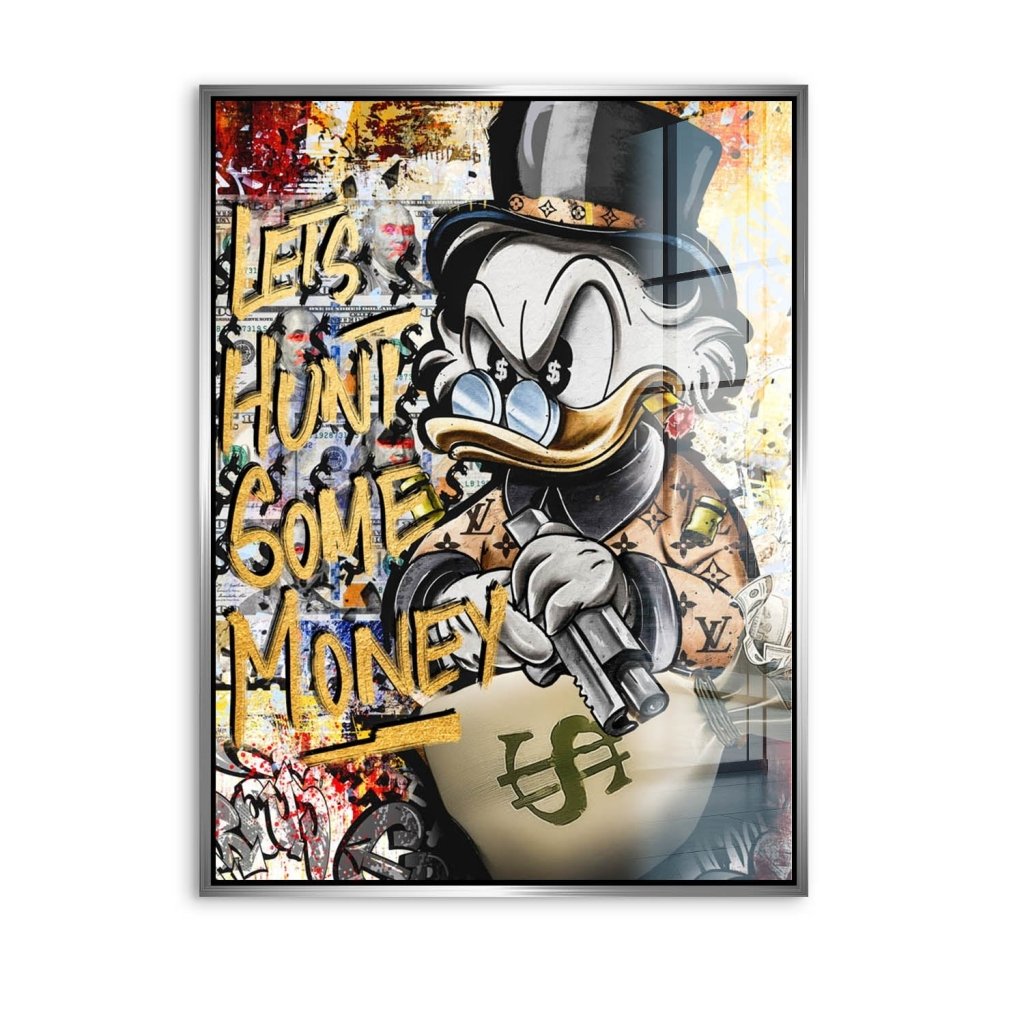 Dagobert Duck Let's Hunt Pop Art Acrylglas Bild INGALERIE