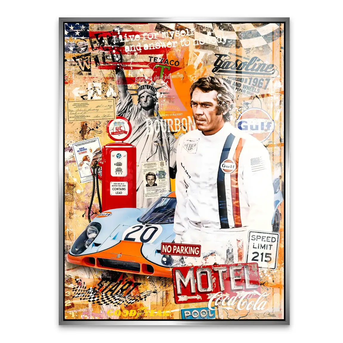Steve McQueen Gasoline Spirit Acrylglasbild