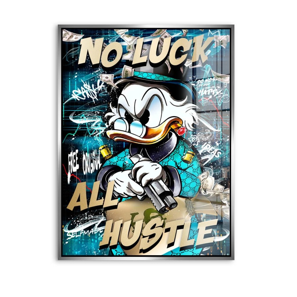 Dagobert Duck All Hustle Pop Art Acrylglas Bild INGALERIE