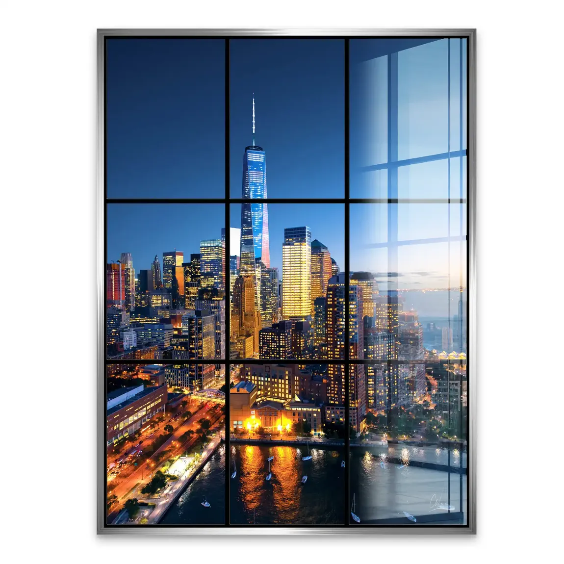 Skyline Lights New York Acrylglasbild