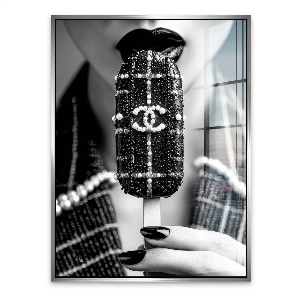 Noir Ice Couture Chanel Acrylglasbild