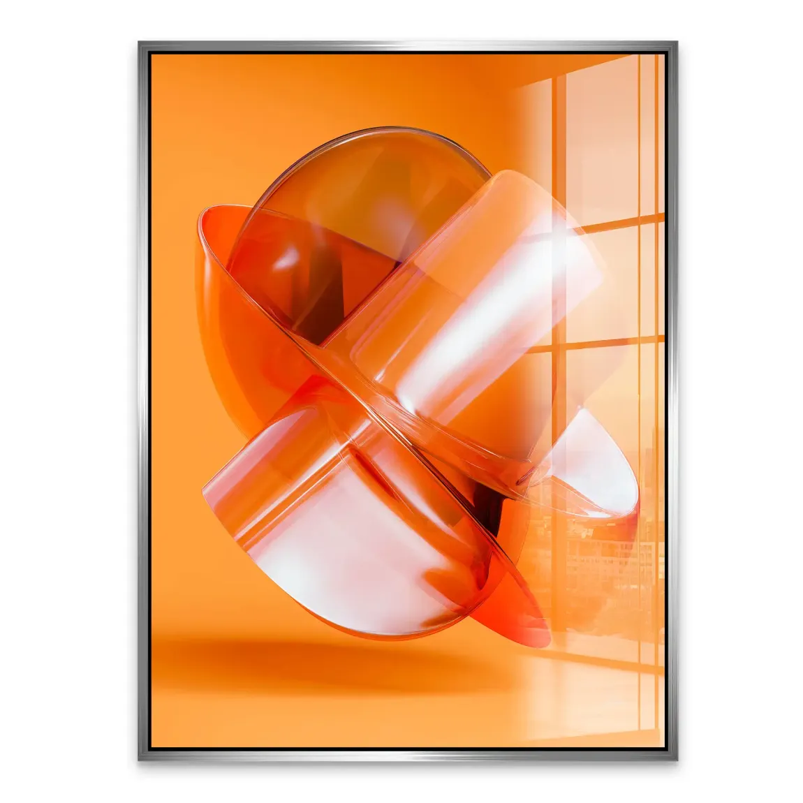 Orange Amber Abstrakt Acrylglasbild