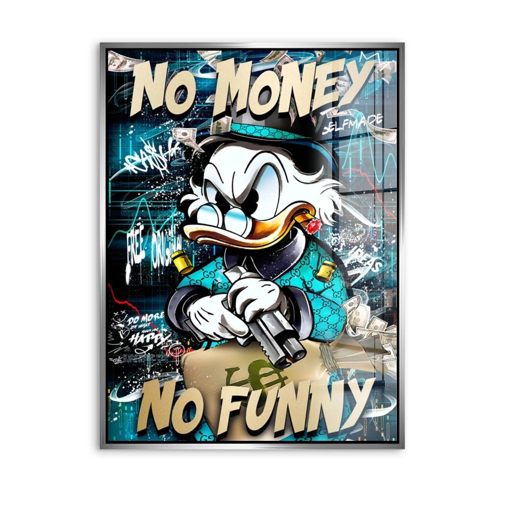 Dagobert Duck No Funny Pop Art Acrylglas Bild INGALERIE