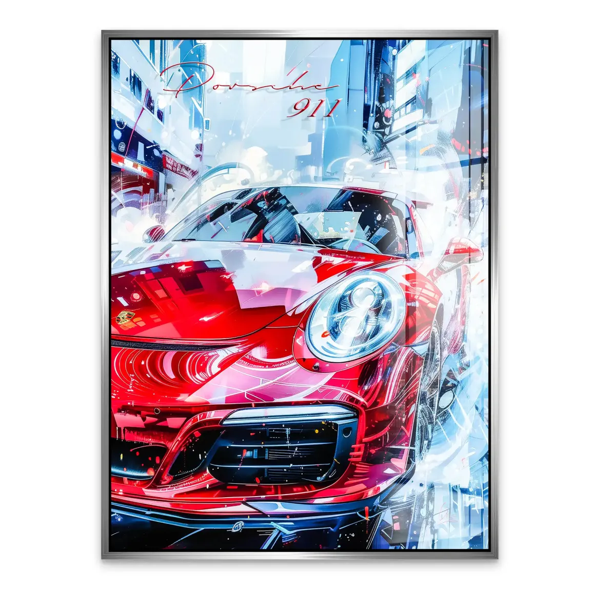 Red Pulse 911 Porsche Acrylglasbild