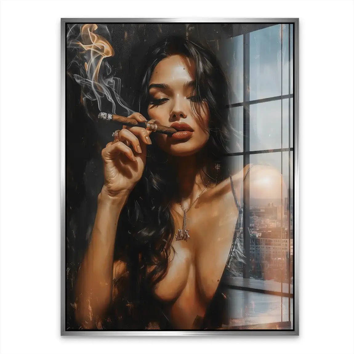 Smoking Girl Acrylglasbild INGALERIE