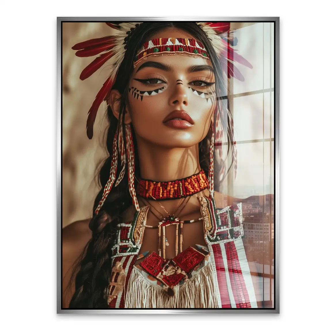 Die Indianerin Acrylglasbild